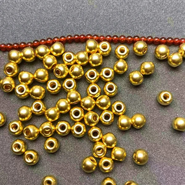 （直播专享）足金999卡5古法圆珠搭玛瑙DIY南红手工做手串戒指