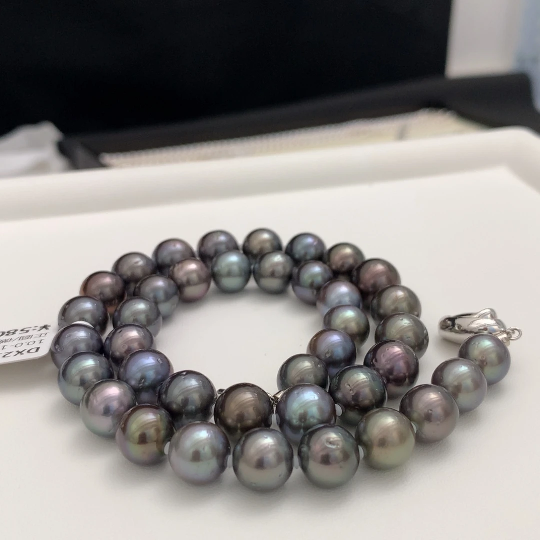 颈饰海水珍珠未镶嵌10-11.8mm黑珍珠项链