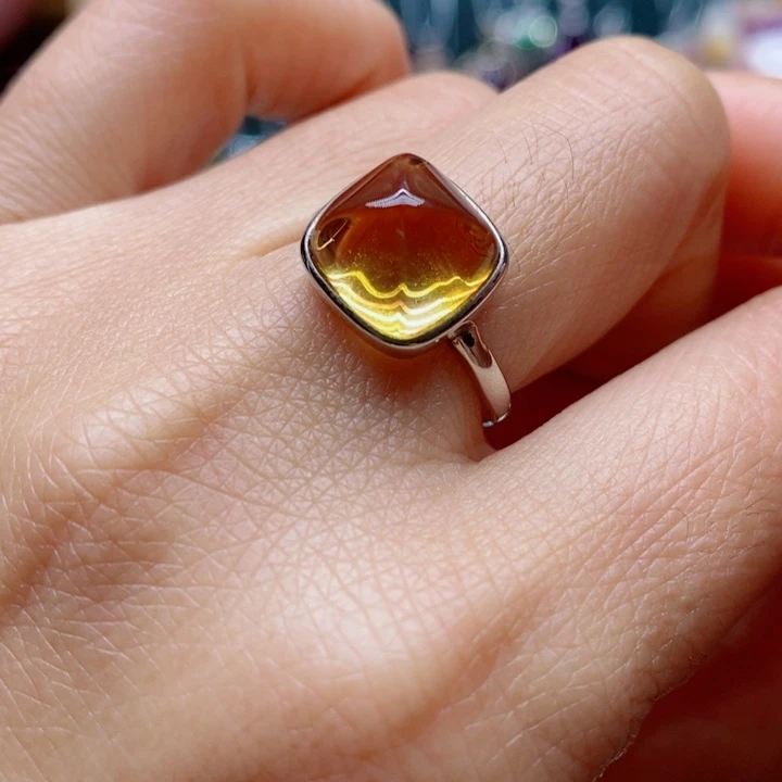 银S925镶嵌戒指水晶天然水晶戒指