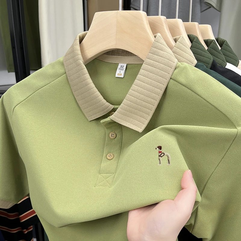 【专柜正品】短袖T恤男士夏季新款休闲百搭时尚潮流刺绣翻领polo衫