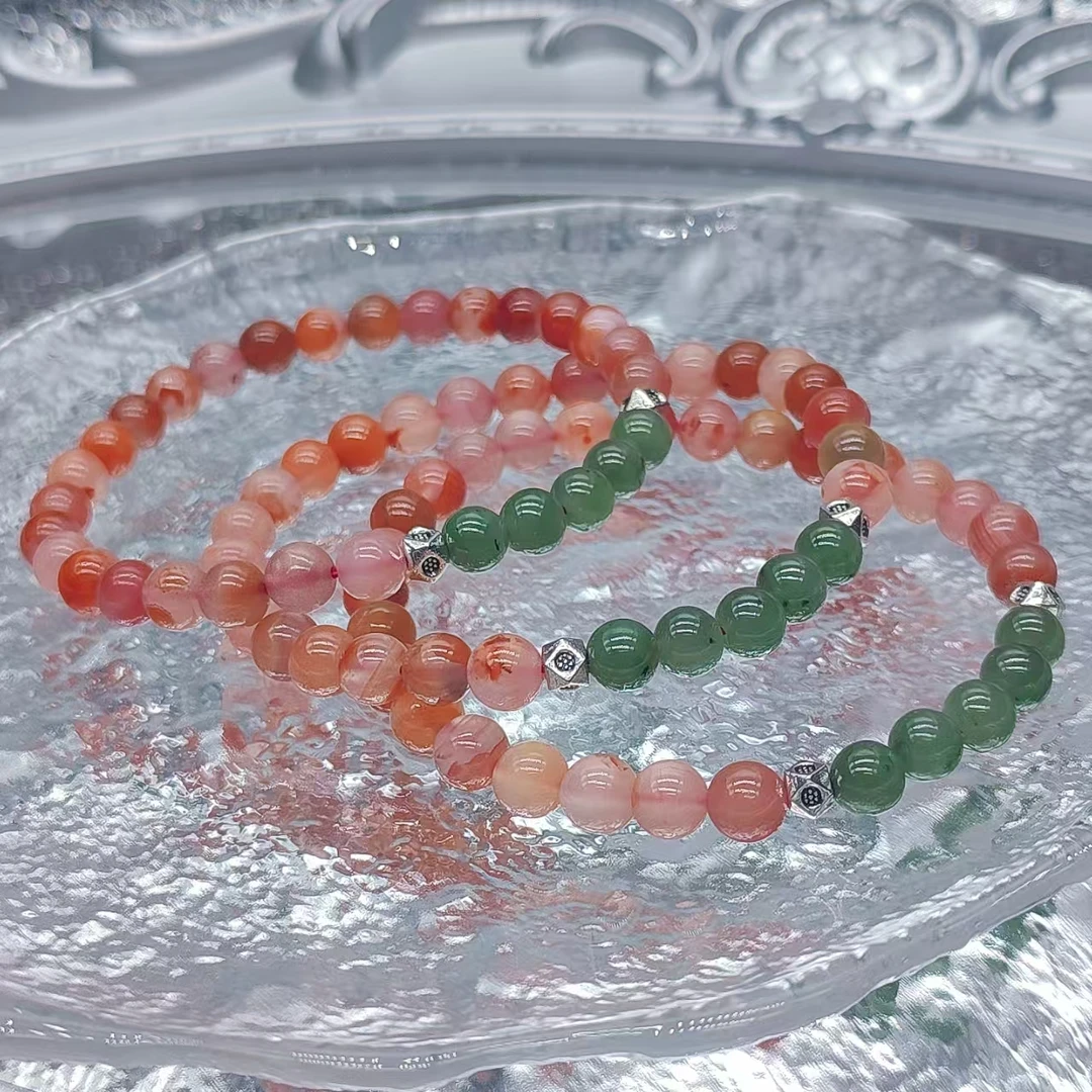 硕夏天然南红6-7mm设计款手链多样性发其一SX326