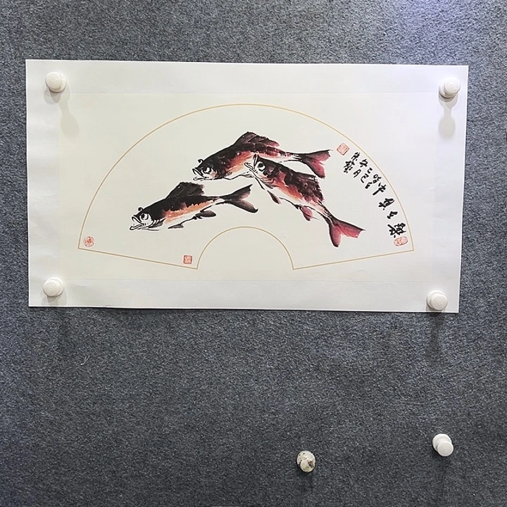 国画知鱼之乐纯手绘