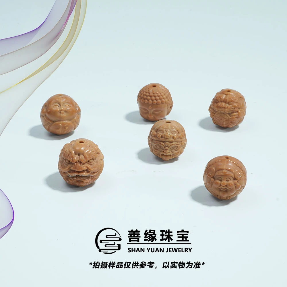 【善缘 百搭】天然原皮猴头核桃雕刻配饰 龙炎料（发其一）