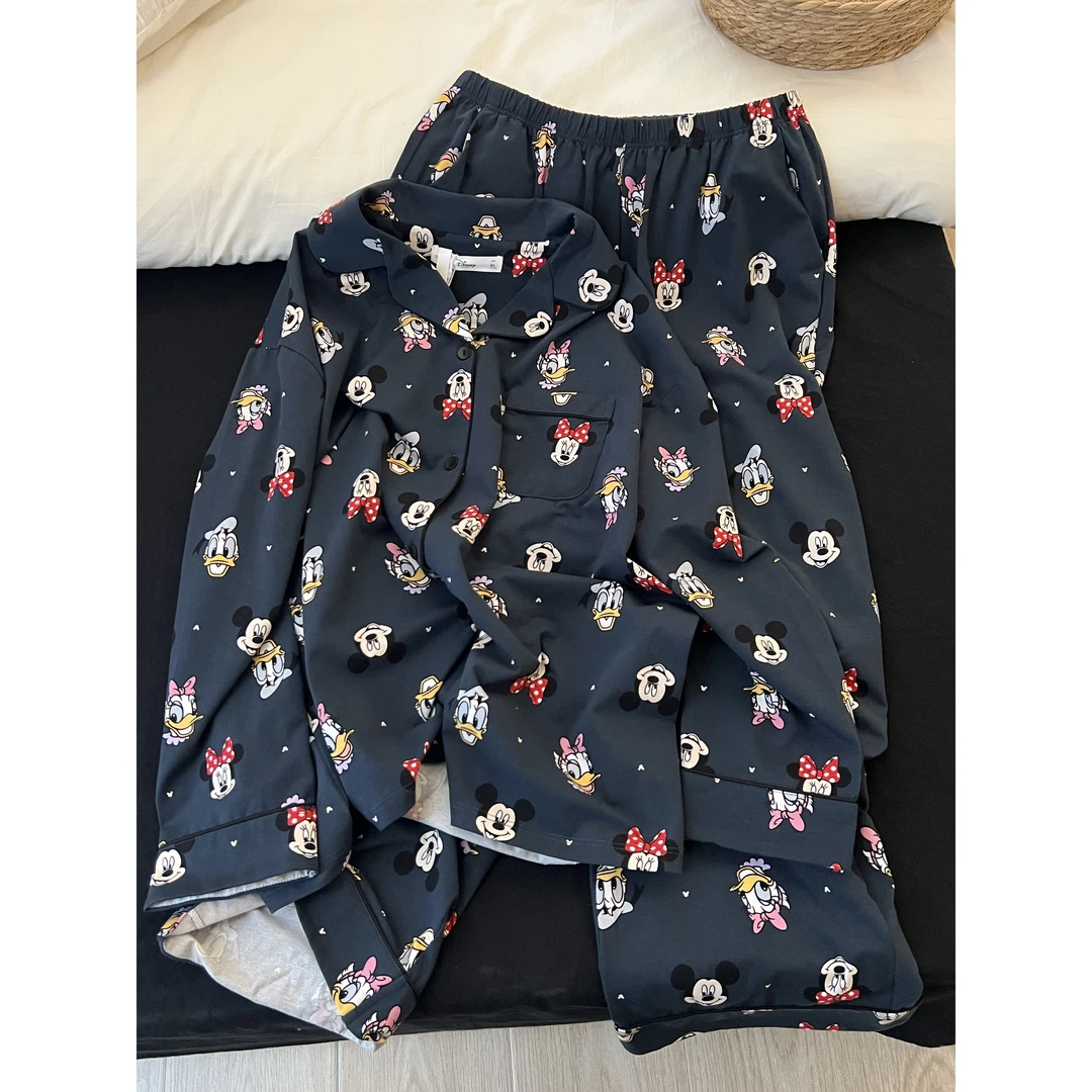 高级感甜美可爱趣味米奇睡衣女春秋2025新款长袖长裤套装家居服