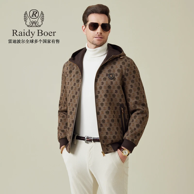 【拉毛提花】雷迪波尔保暖棉衣2025秋冬休闲百搭连帽棉服外套男4005