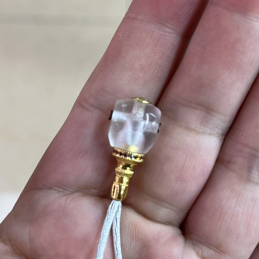 白水晶三通镶嵌铜塔