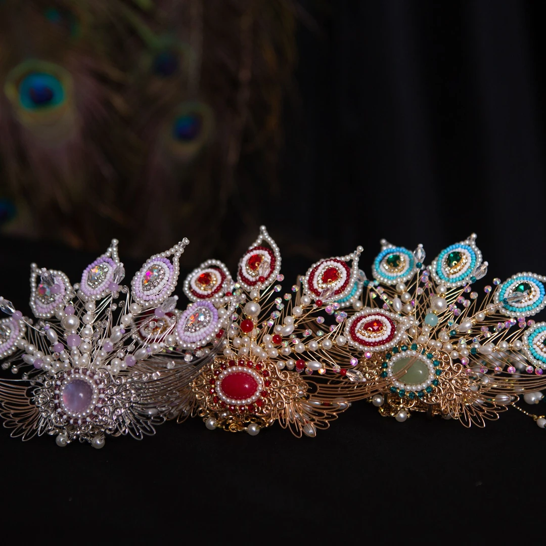 绛尾儿 后压式流苏步摇发钗 汉服头饰 发钗发簪子女