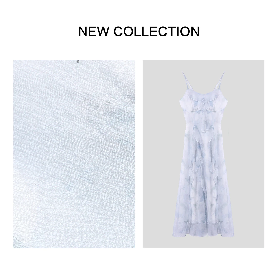 【诗语专属】L3F38028A 清新田园风印花吊带连衣裙