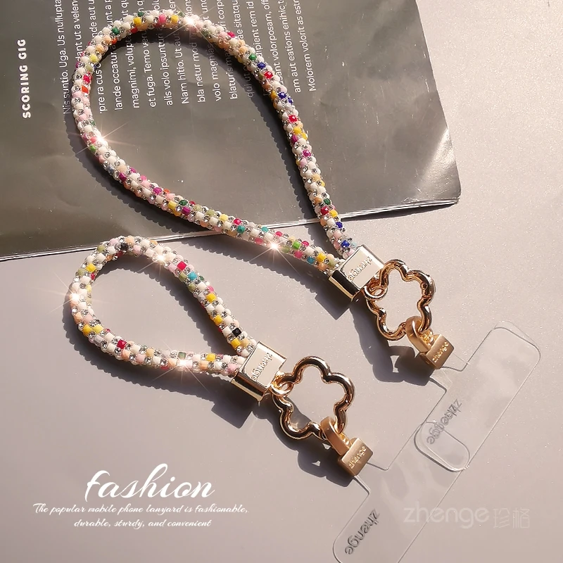 闪钻手机挂绳手腕式金属旋转挂钩短款户外旅游逛街防丢摔手提链