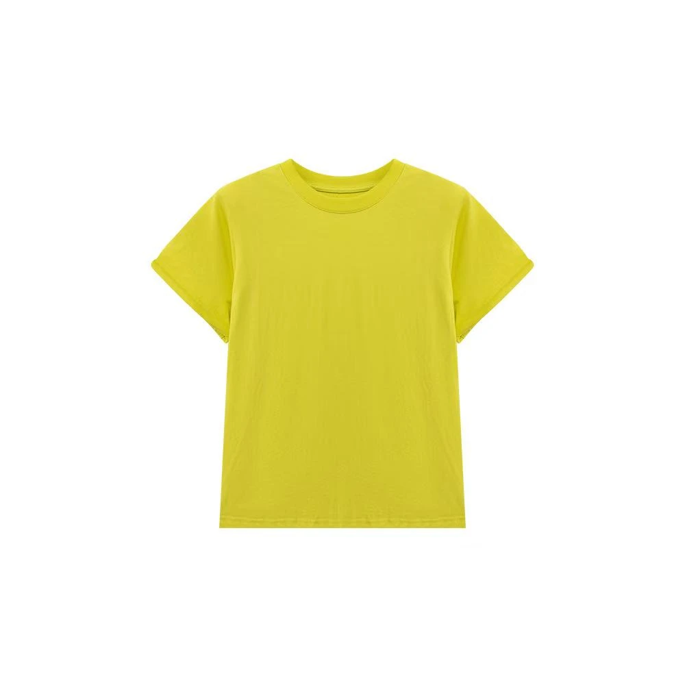 【纯色简约】圆领多色宽松纯色T恤 （带垫肩）★蓝色