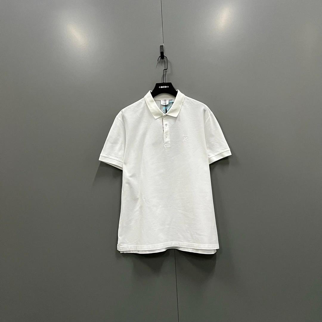 未使用 BURBERRY/博柏利 (ll) 白色TB刺绣polo衫 XXL码/205977