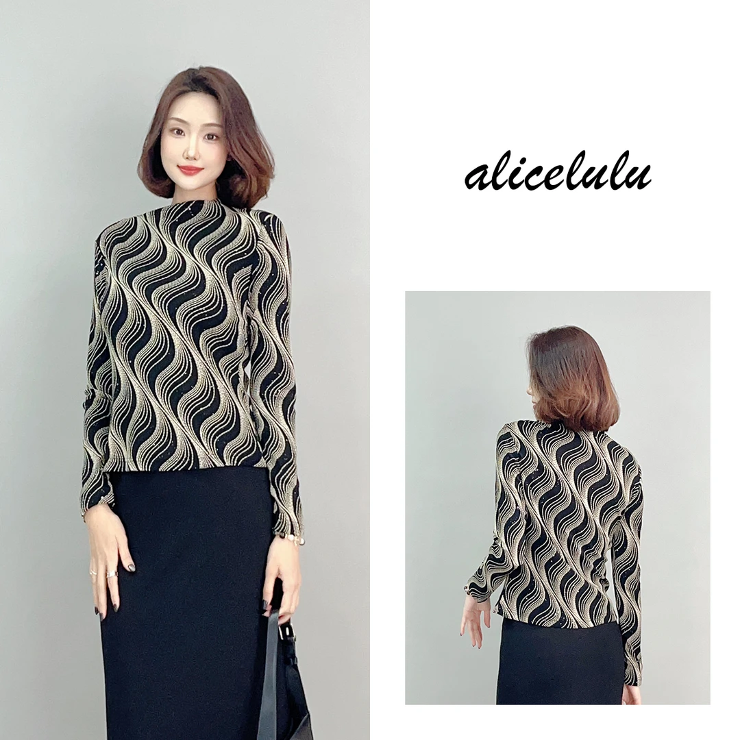 2 ALICE 优雅律动衬衫 弹力显瘦 时髦半高领 S2141799L