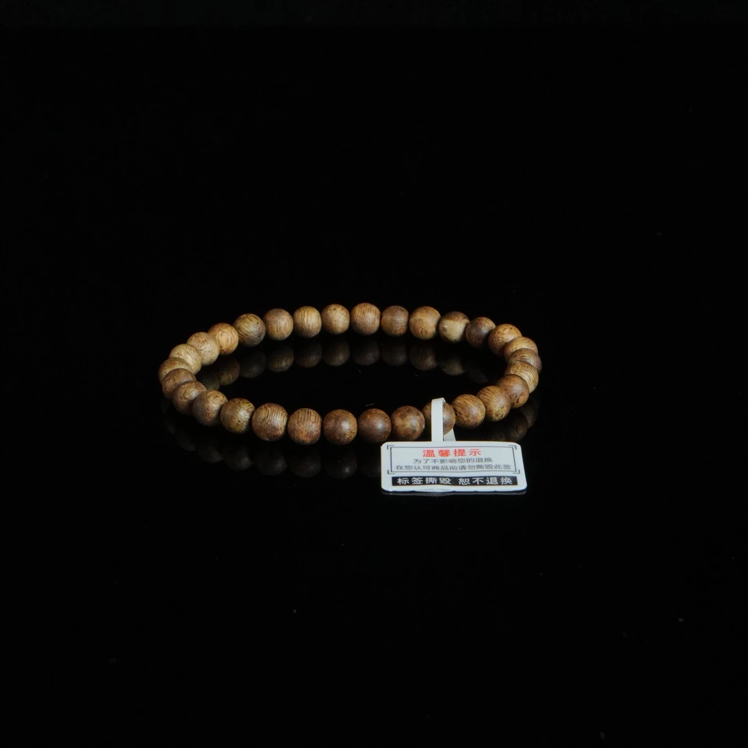 DY-C1059 越南芽庄熟结黄奇楠8分沉手串 0.6cm  2.9g