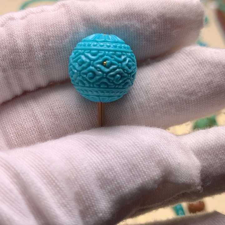 绿松石未镶嵌云纹15.5