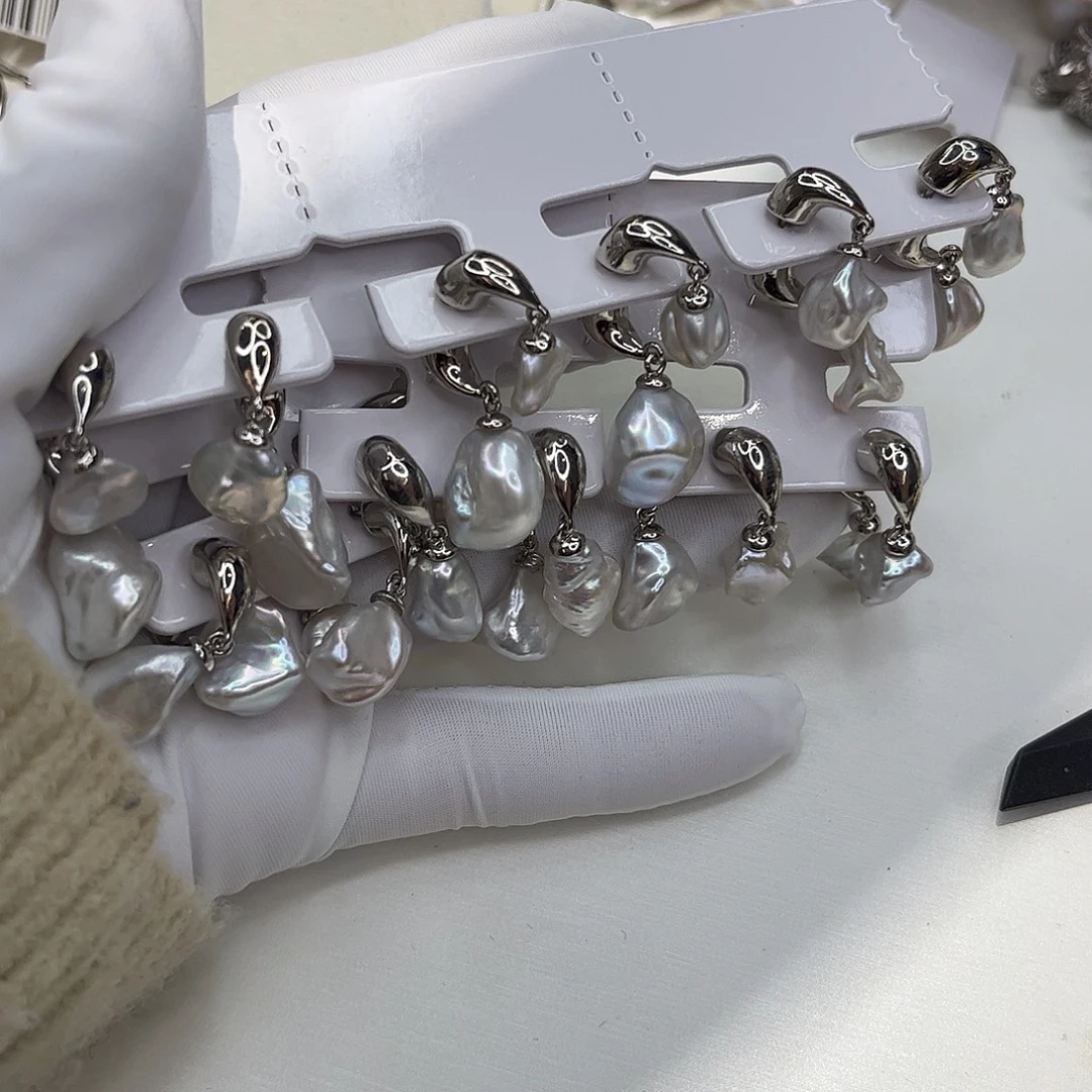 耳饰合金淡水珍珠