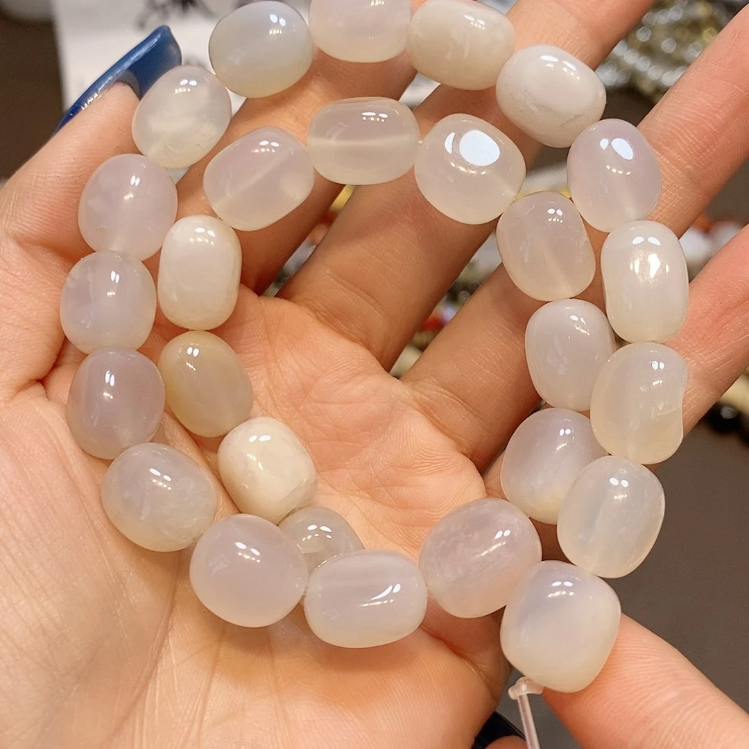 玛瑙/玉髓散珠白玛瑙天然面包