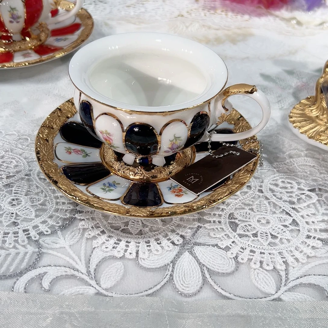 陶瓷R043骨瓷鎏金款南瓜杯碟