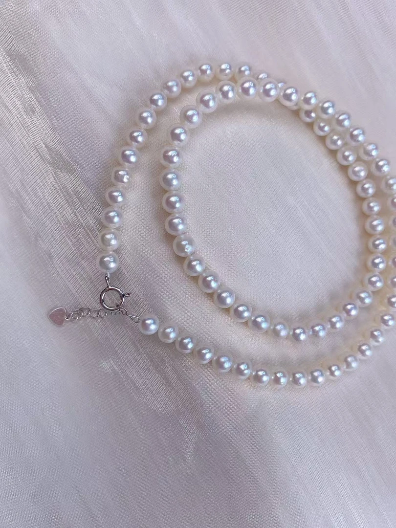 5 - 6mm淡水极光冷白珍珠仙女链
