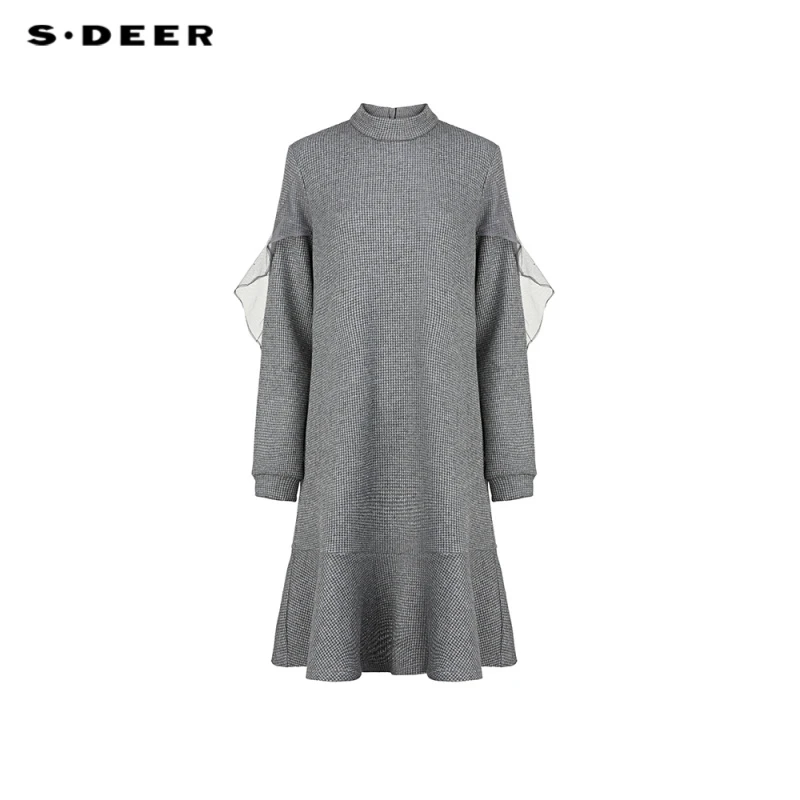 S·DEER圣迪奥高端精致时尚裙子秋冬新款高级清冷干净女装连衣裙