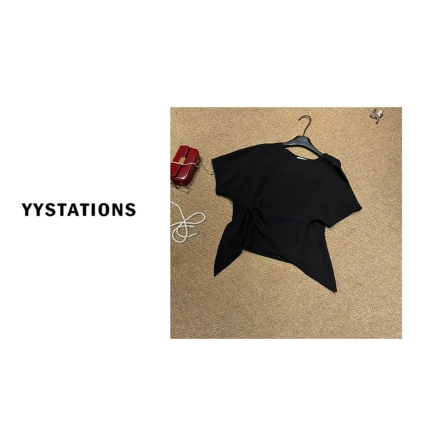 YYSTATIONS 设计感不规则短袖气质宽松上衣-245189