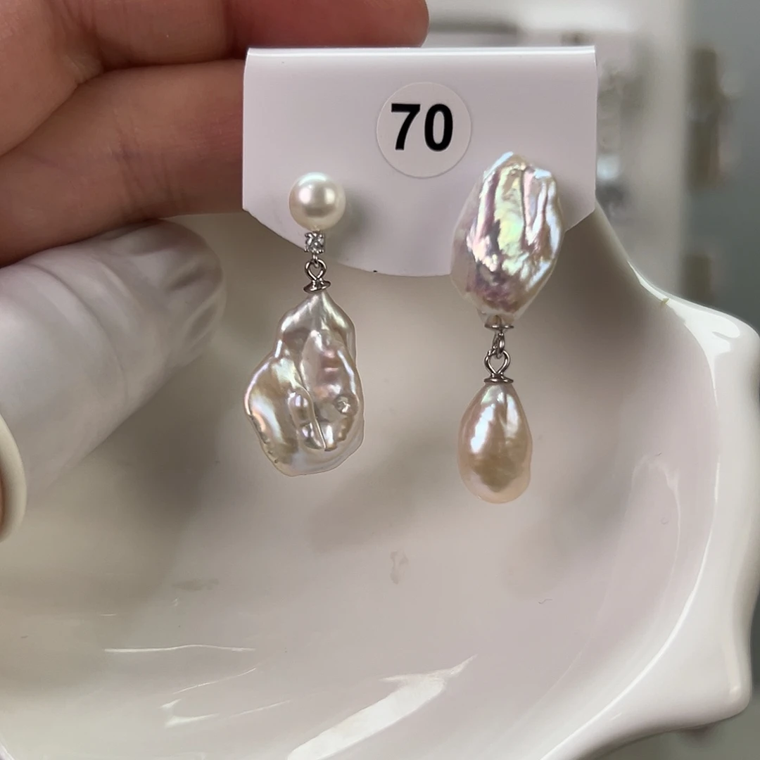 非金属巴洛克花瓣耳饰