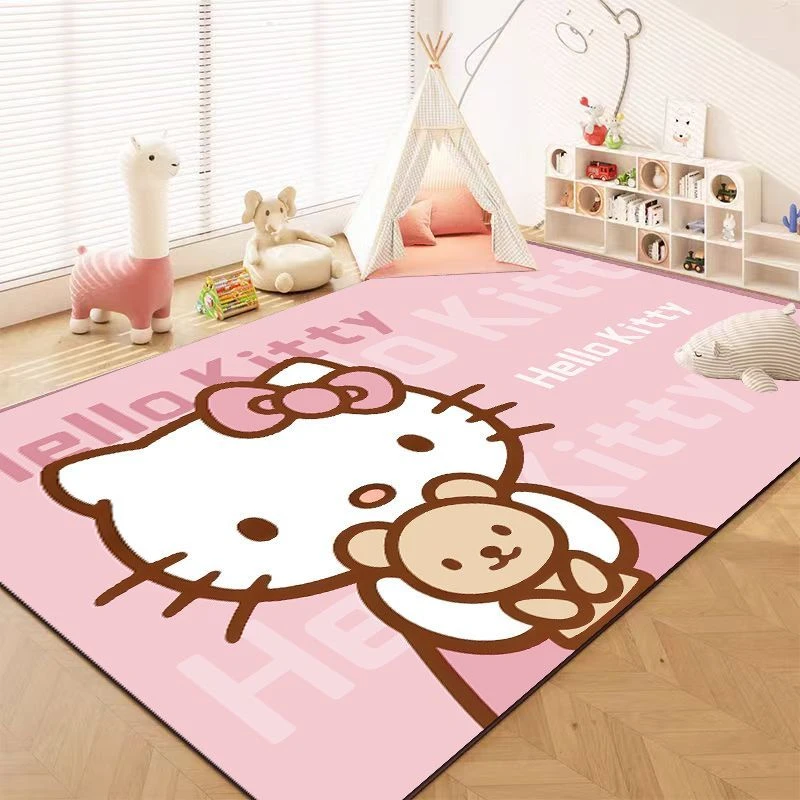 水晶绒入户门垫卧室洗手间地垫通用少女凯蒂猫客厅地毯吸水防滑垫