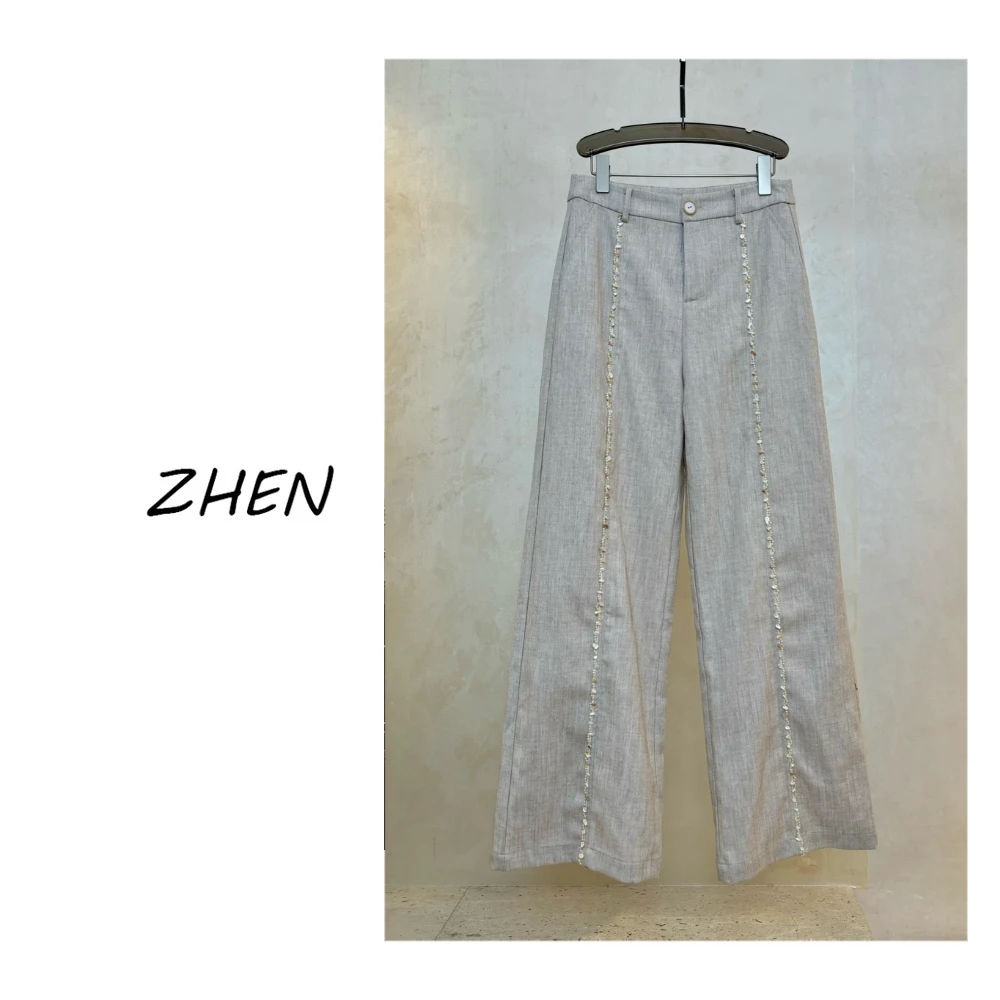 【ZHEN】25Y00064 2025经典休闲裤直筒显瘦小众设计师款