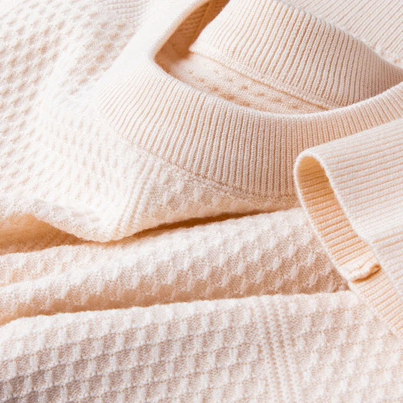 轻奢高端肌理感秋冬厚款毛衣男士修身保暖百搭休闲长袖打底针织衫