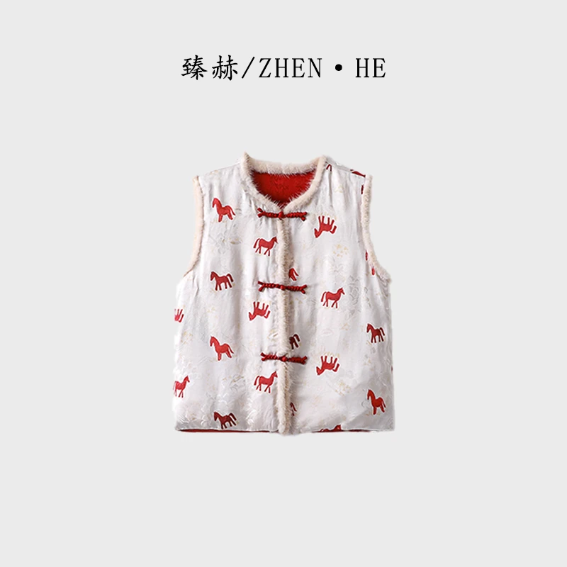 臻赫/ZHEN·HE 冬季新款 女士双面穿鹅绒马夹 2025冬