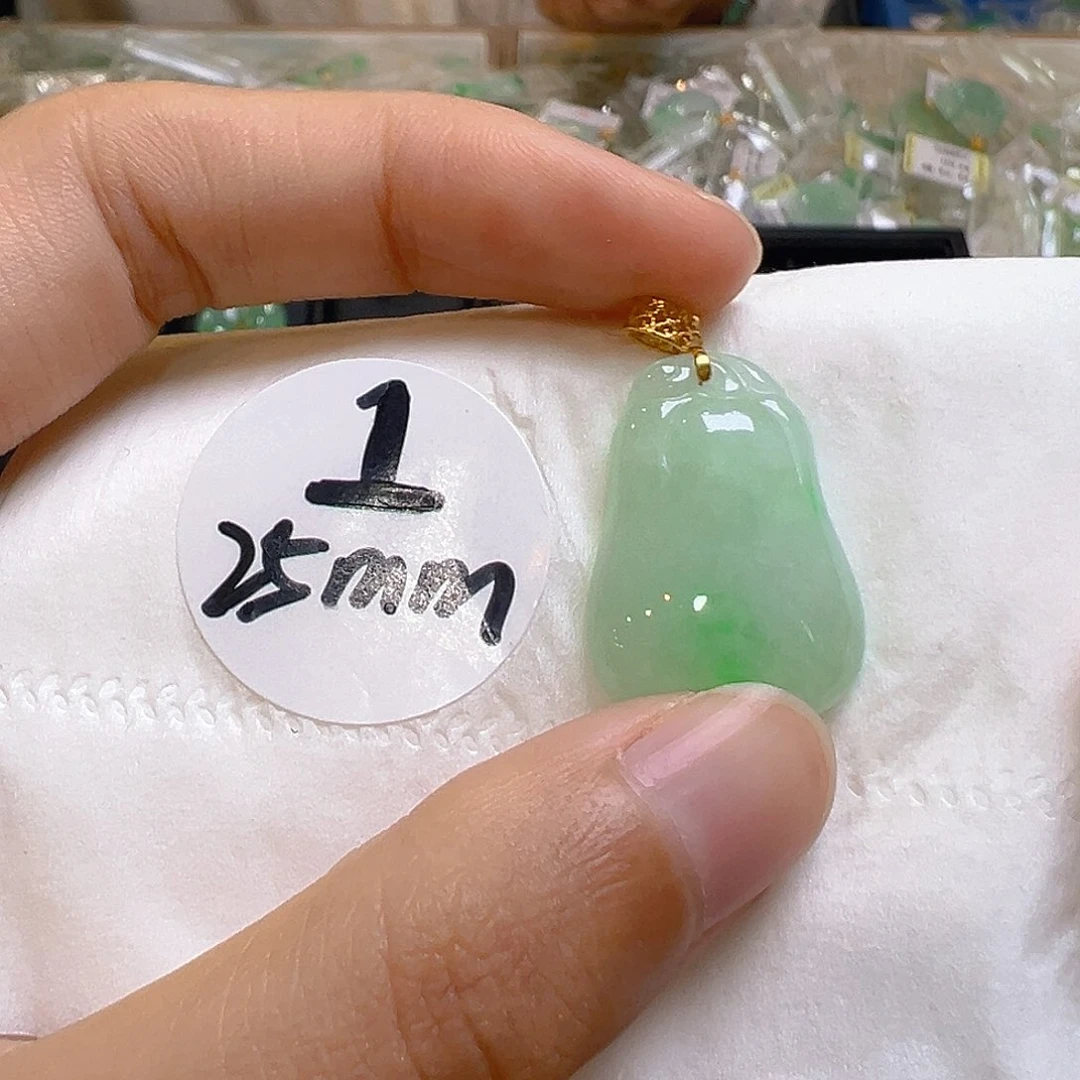 翡翠18K金镶嵌吊坠(不含链)翡翠