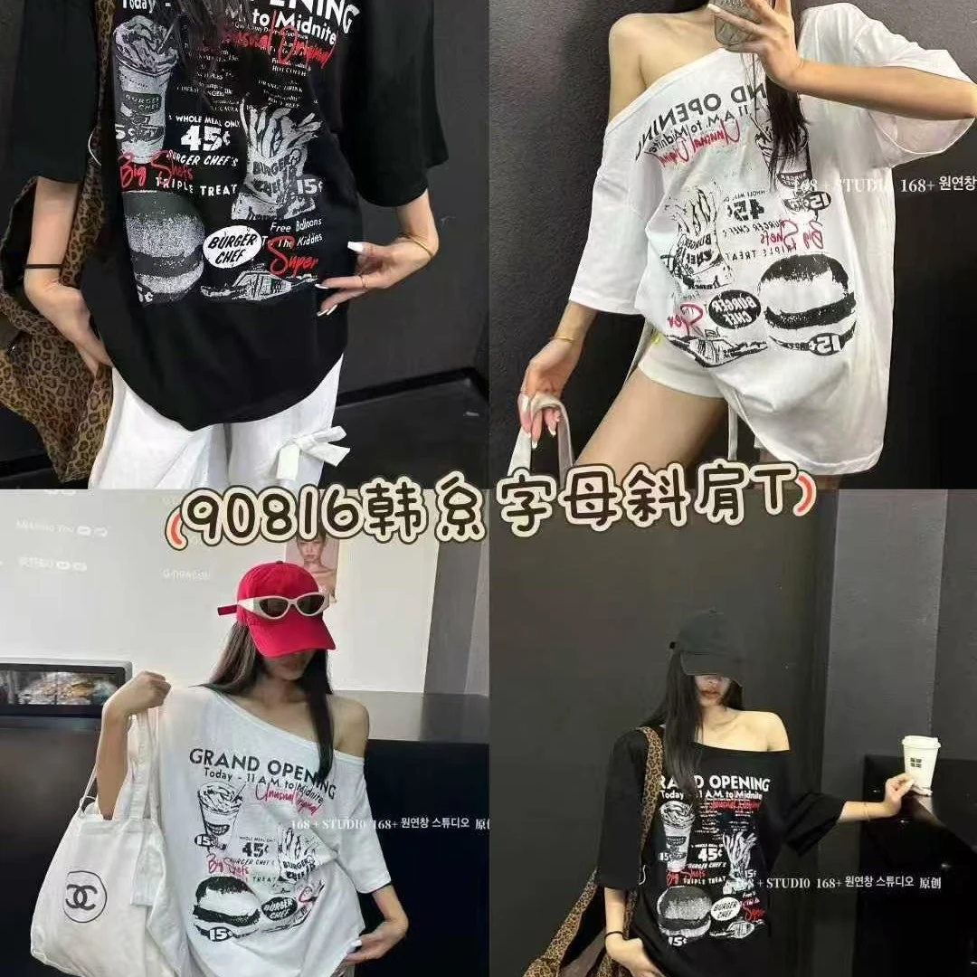 蝴蝶结卡通印花休闲短袖时尚夏季insolT恤宽松高街风韩版圆领百搭