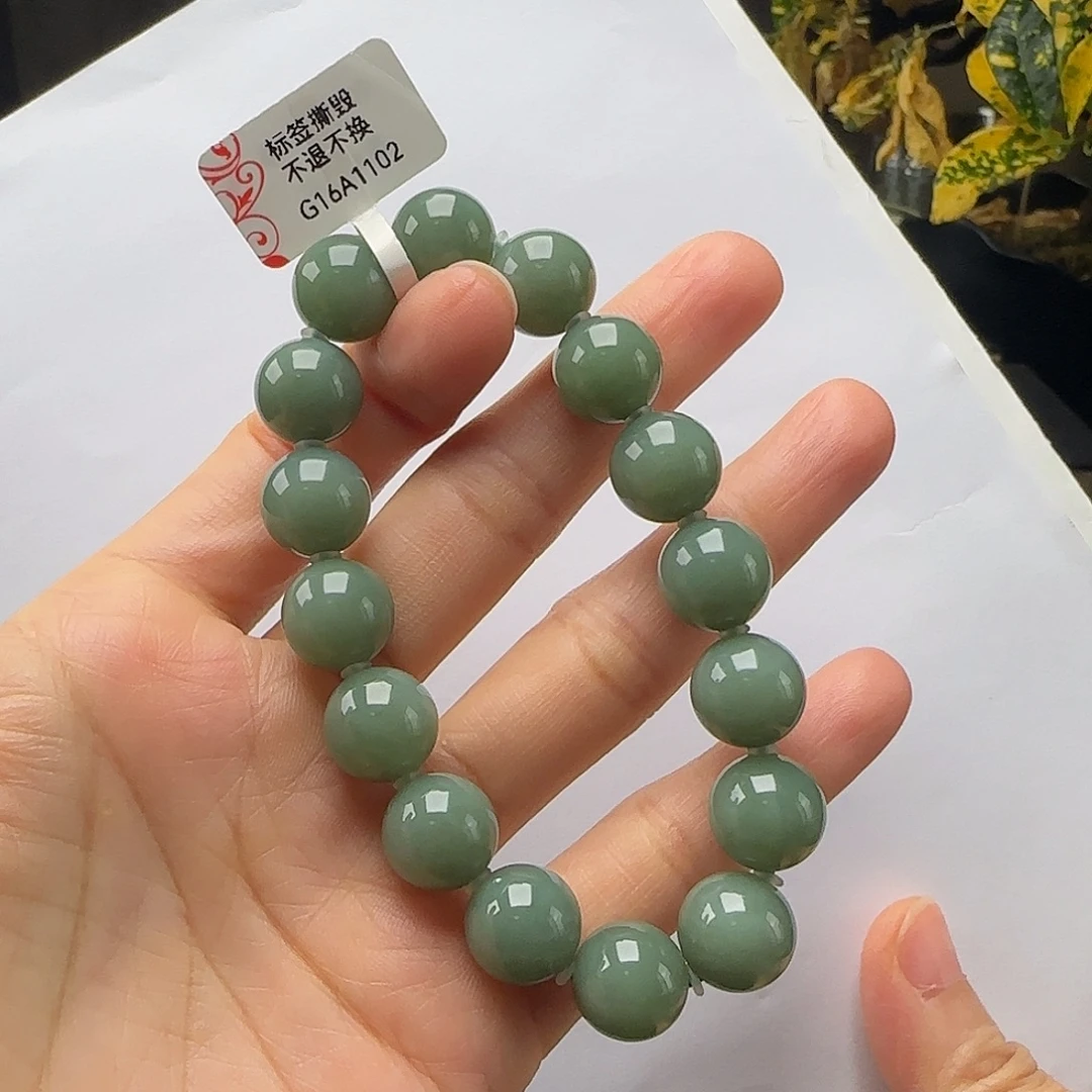 和田玉未镶嵌手串鸭蛋青卡12m(福利