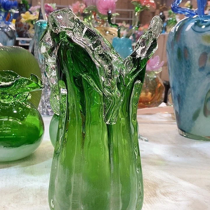 琉璃琉璃花瓶高27口10