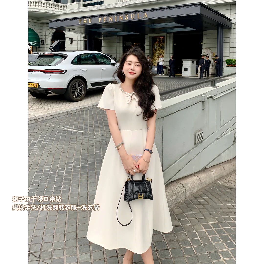 月半鱼【小蛋黄专属】重工法式轻奢宴会连衣裙订婚裙约会裙子