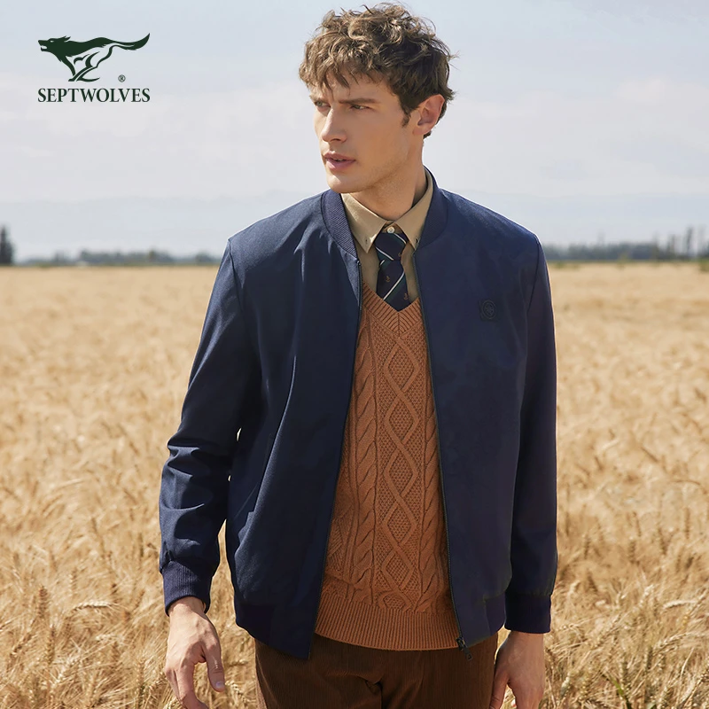 [3M高效暖绒]七匹狼男装棒球领夹克外套秋冬加厚保暖棉服休闲上衣