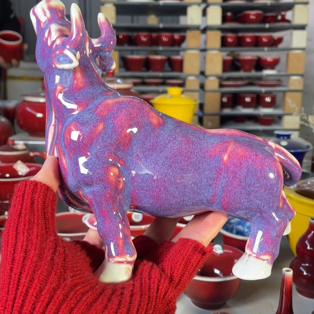 清欢雅玩原矿玫瑰紫牛