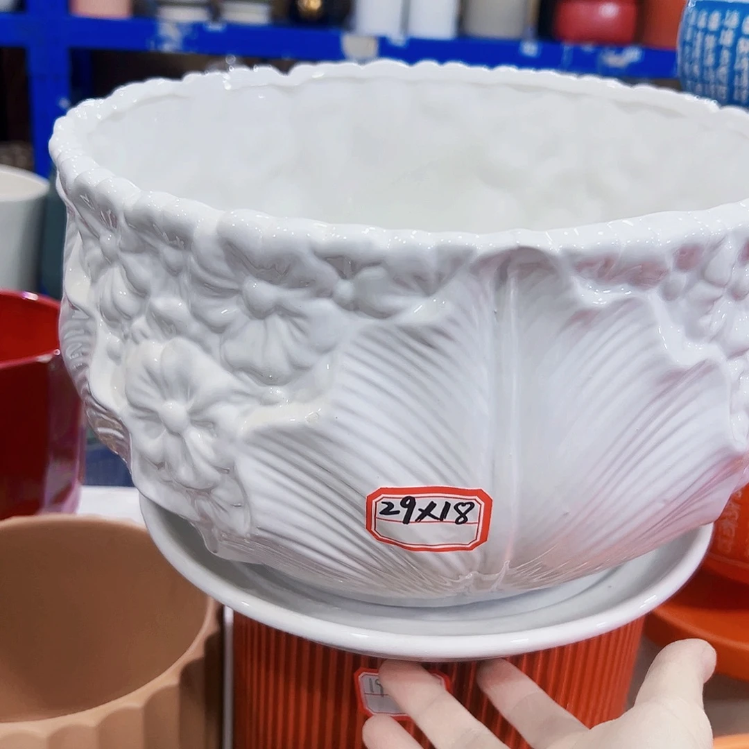 有孔外贸尾单陶瓷花盆凑单10米包邮