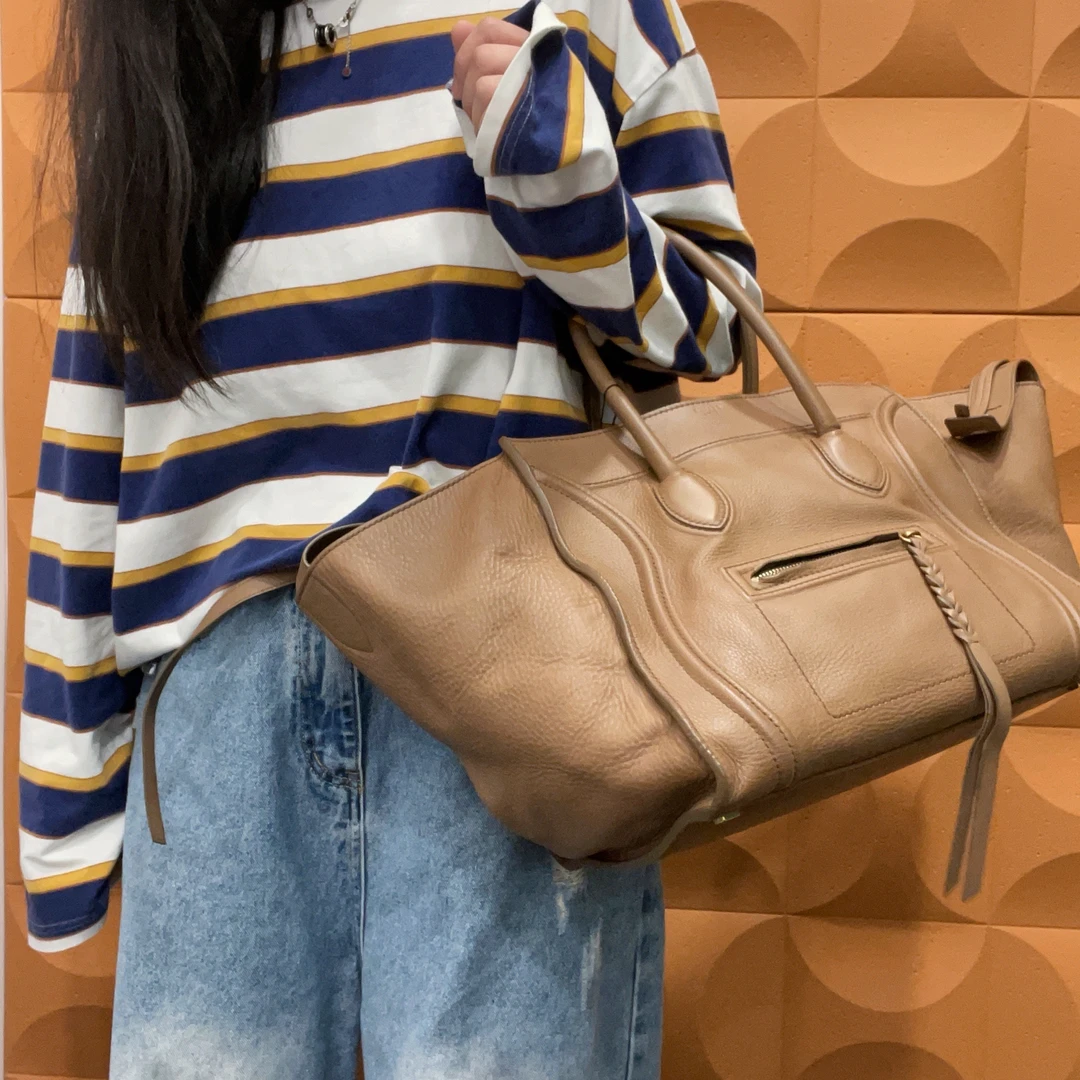 95新 Celine/思琳 【KK】21PP07 奶茶色托特腋下单肩包