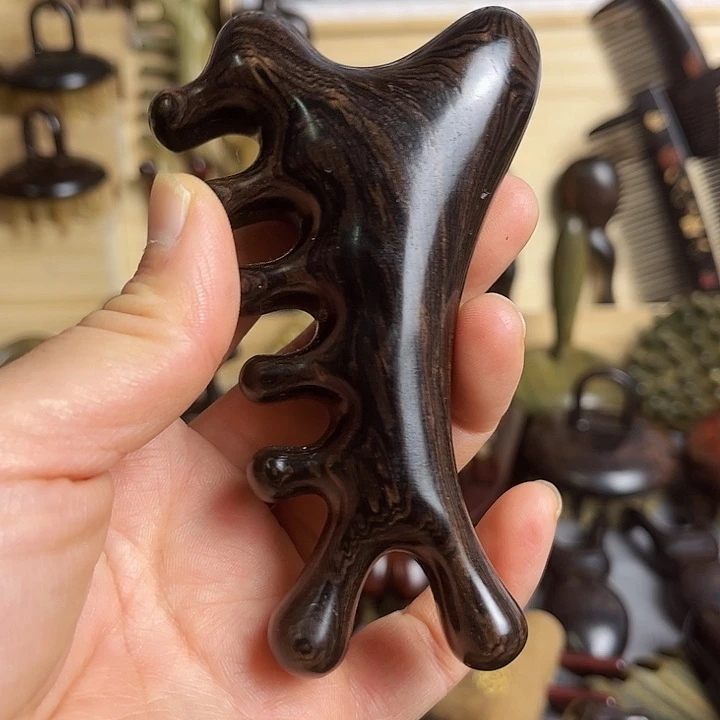 红酸枝木类乌木四合一按摩梳子