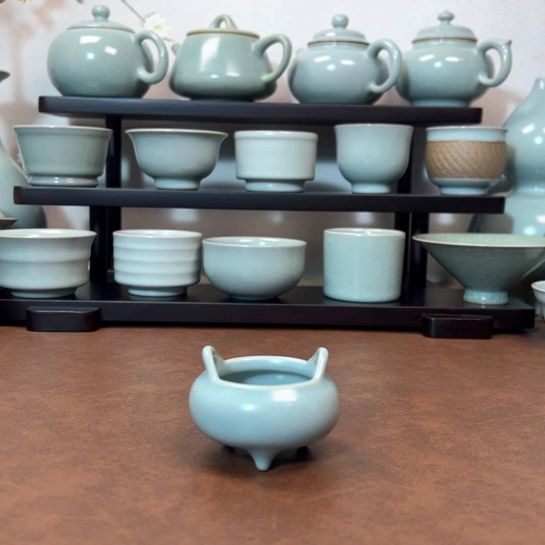 摆件陶天青小香炉