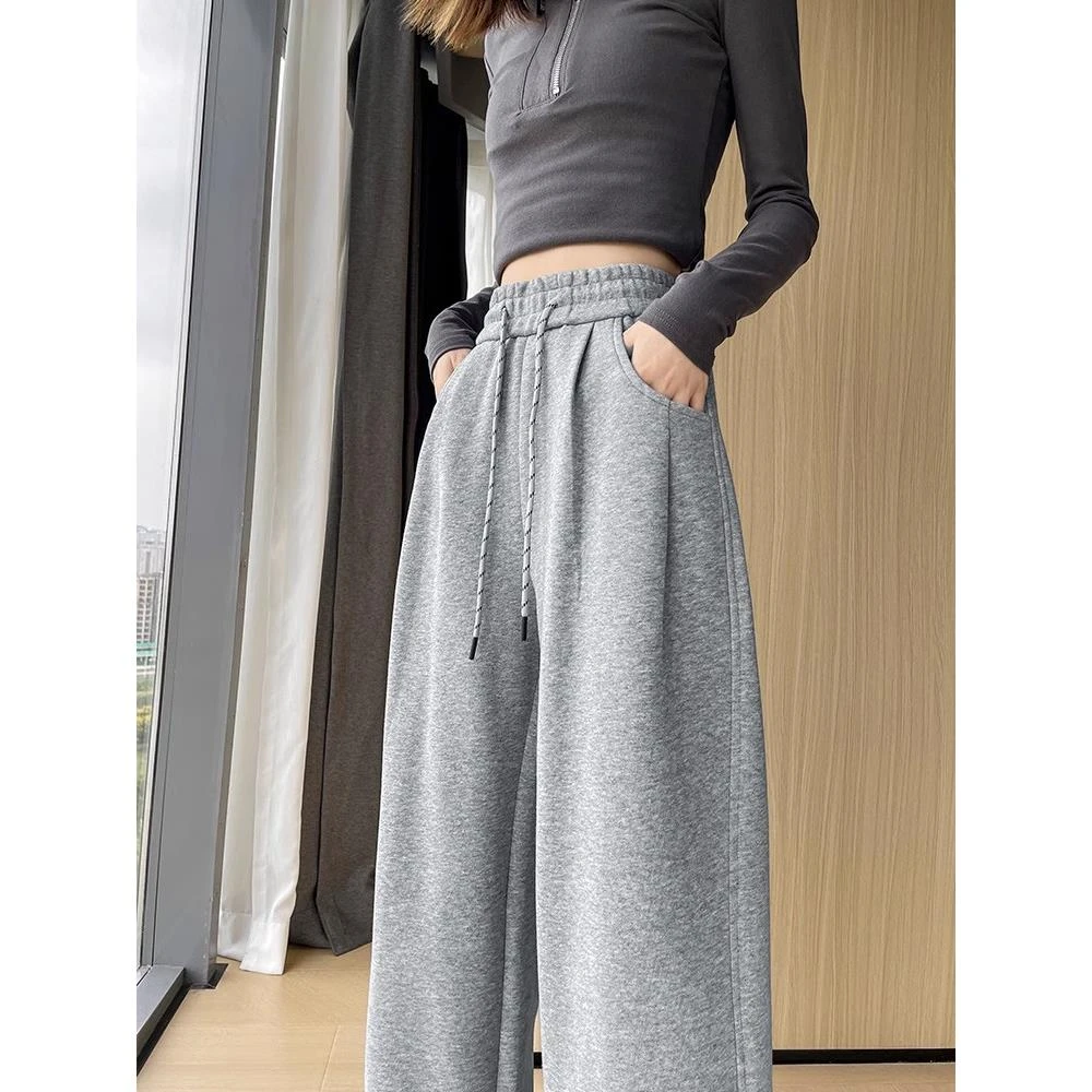 香蕉阔腿裤女春秋2025新款高腰显瘦垂感慵懒感休闲运动裤宽松百搭