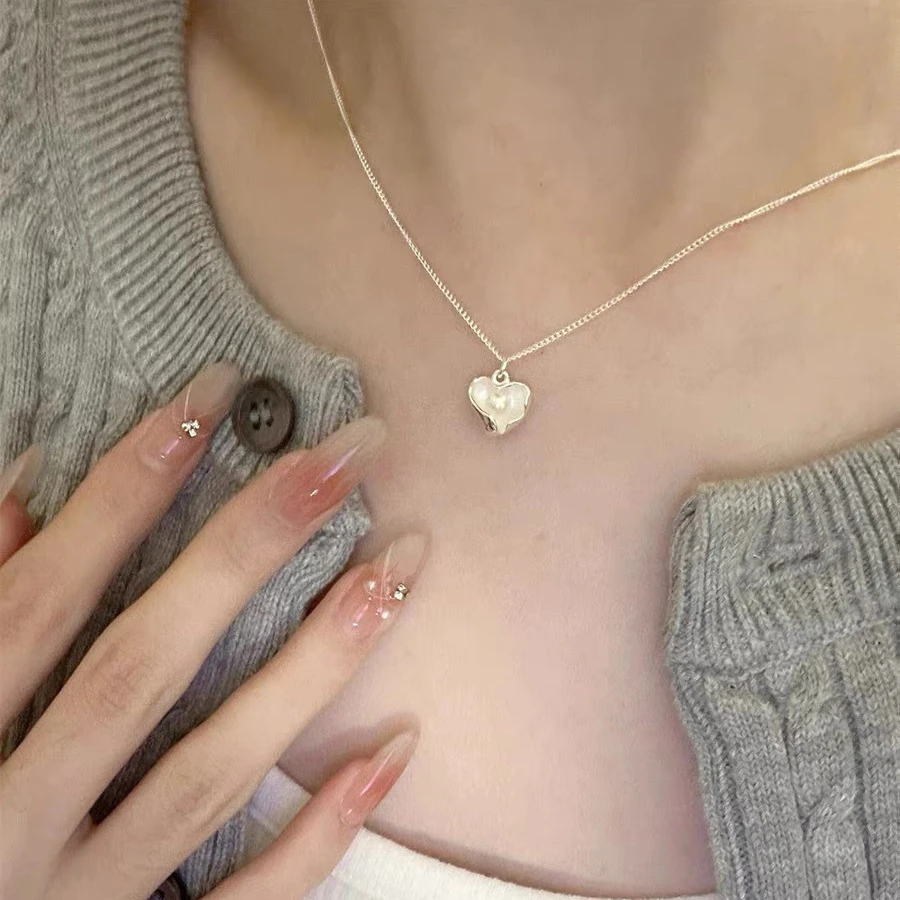 铜项链 冷淡风简约轻奢小众珍珠贝壳项链女时尚精致高级颈链百搭