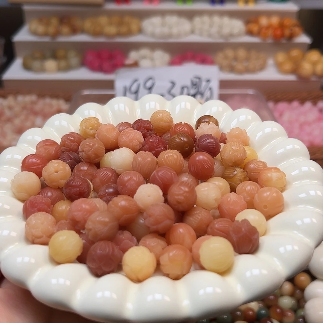 手串菩提根/象牙果卡12粉步步生莲20颗