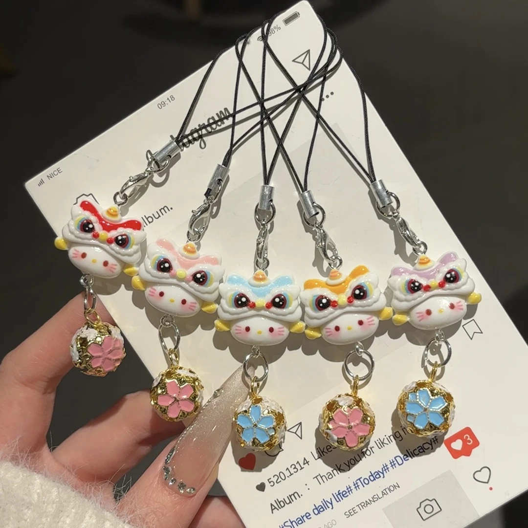 卡通醒狮可爱钥匙扣铃铛少女情侣包包闺蜜饰品挂件挂饰礼物