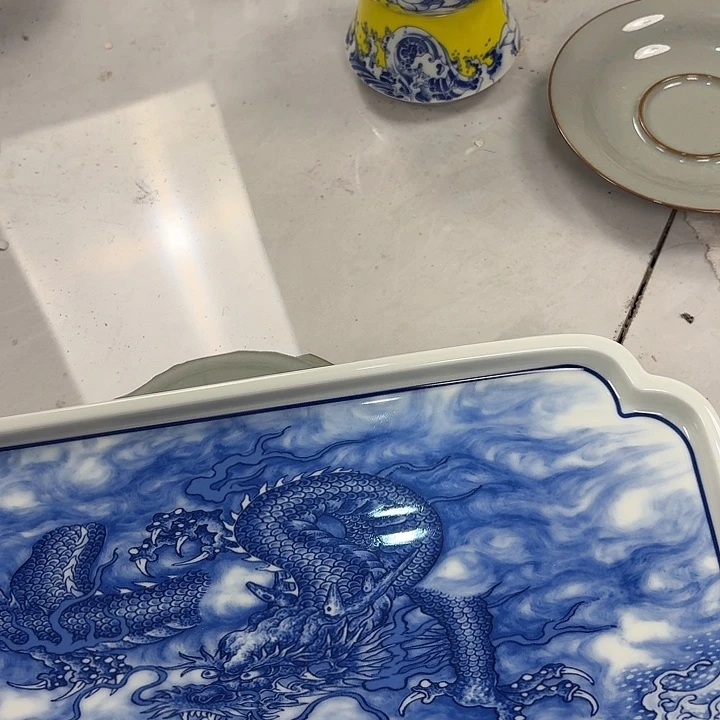 瓷片墨龙吸水干泡台景德镇
