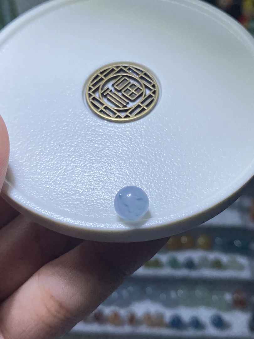 缅甸翡翠A货 天然冰紫飘花圆珠 卡7单珠 散珠 手工diy