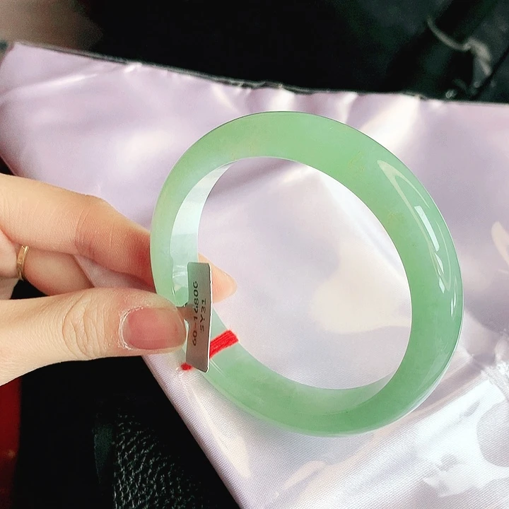翡翠未镶嵌手镯缅甸天然a货翡翠手镯60.7