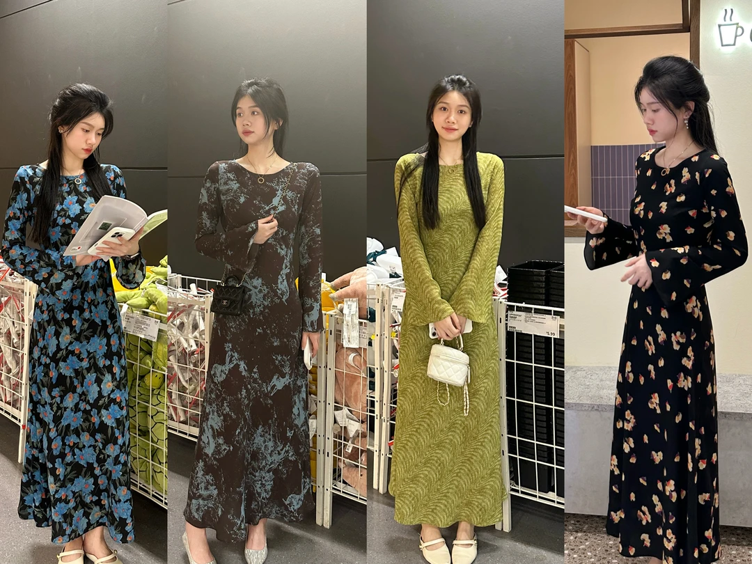 【Alin】摩登女王～45度斜裁轻奢显瘦气质连衣裙喇叭袖修身收腰长裙