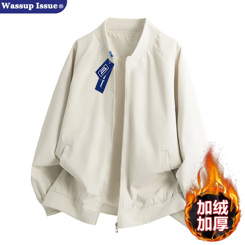 WASSUP ISSUE美式纯色飞行员夹克男款春季潮牌宽松休闲情侣外套潮