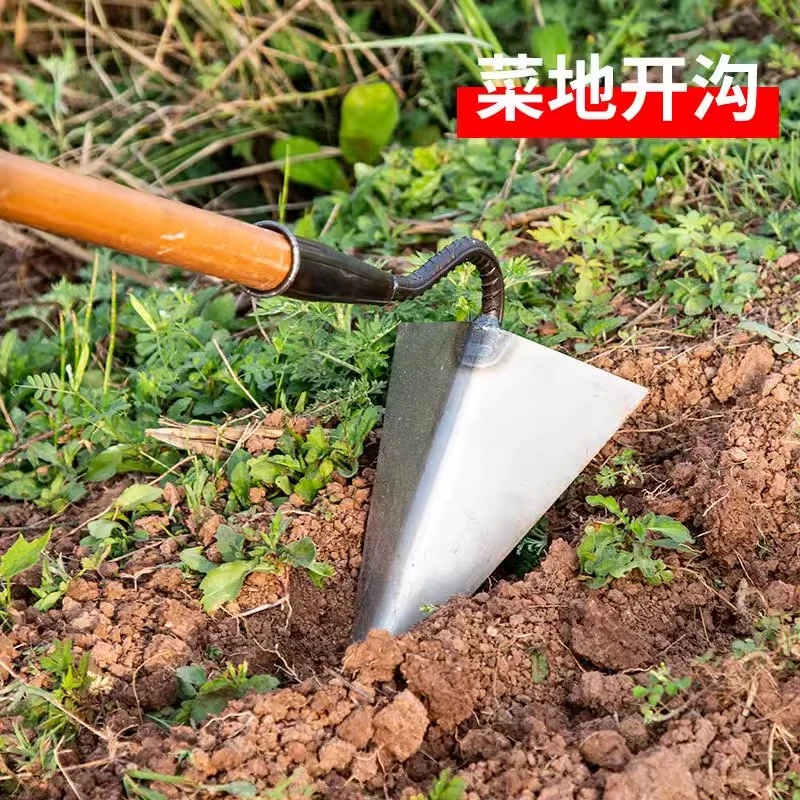 锰钢锄三角锄头搂沟锄开沟器松土尖头锄种菜尖嘴锄苗肥农具开沟铲